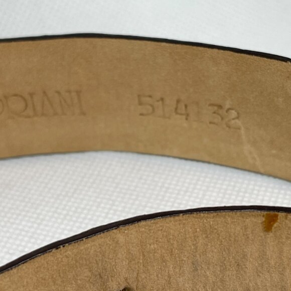 Cipriani Italian Alligator Calfskin Designer Belt, Brown, Size Large 1\